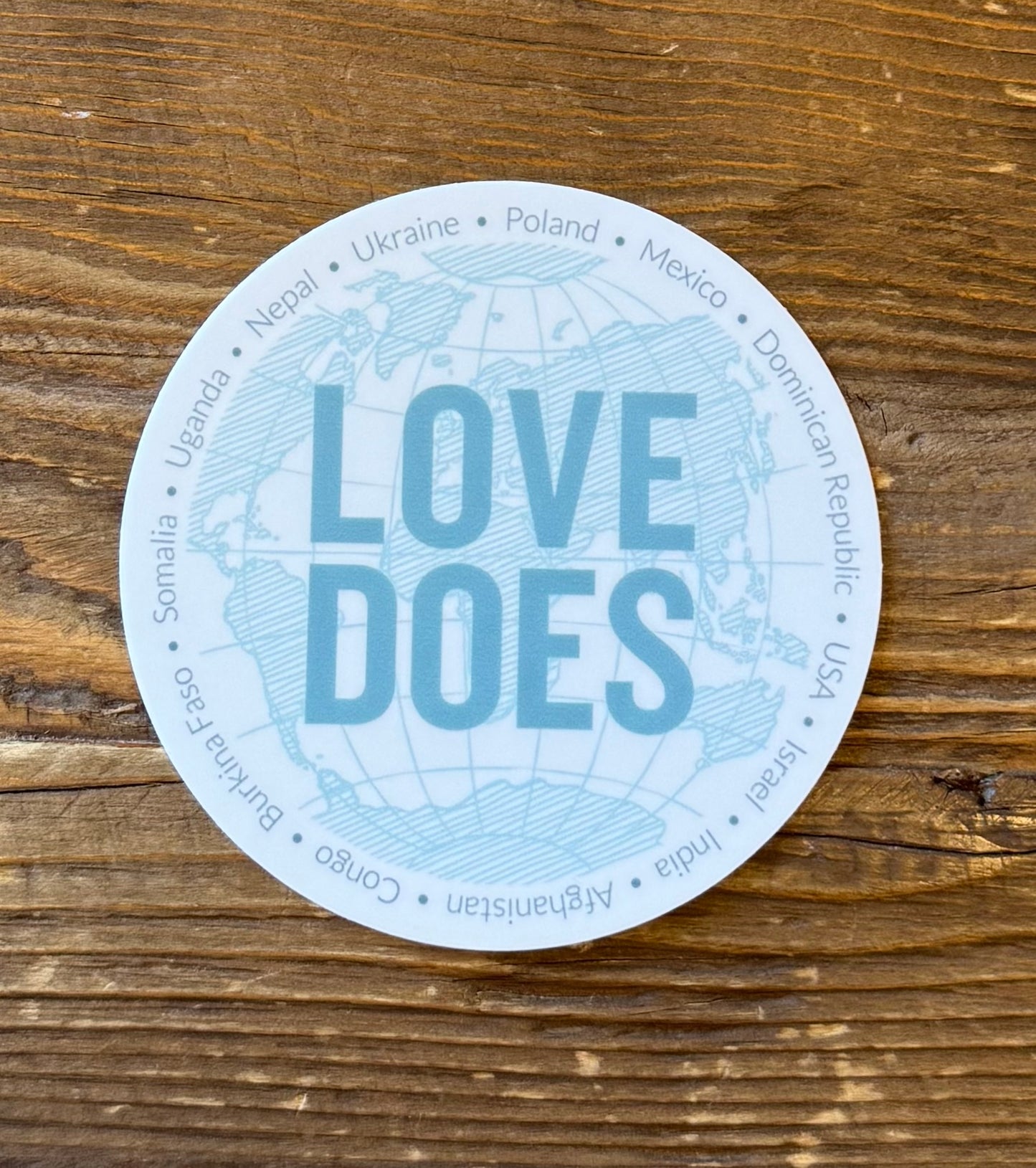 Love Does Globe - White