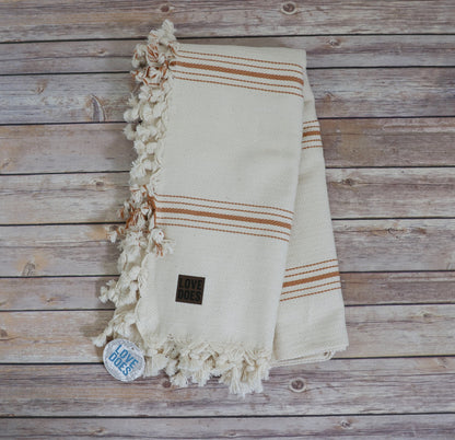 Throw Blanket with Leather Patch
