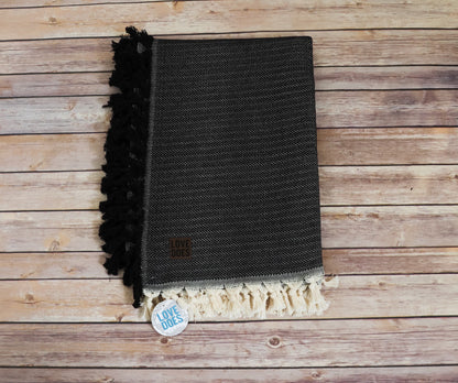 Throw Blanket with Leather Patch
